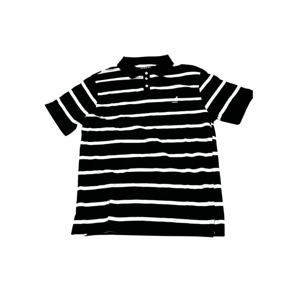 Kangol Black & White Striped Polo Shirt L - Picture 3 of 8